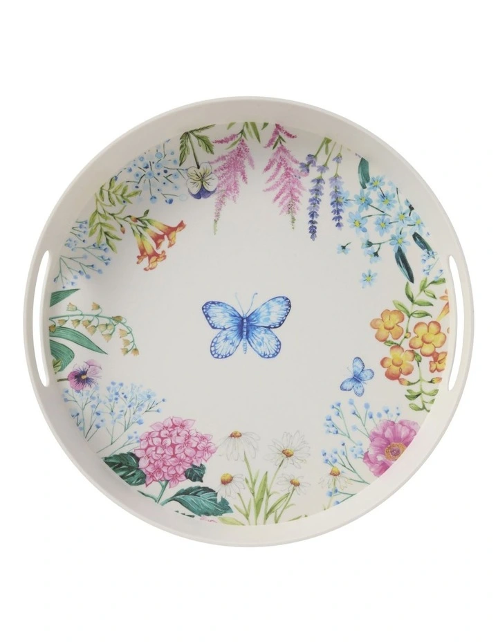 Botanica Melamine Round Serving Tray 35x5cm in Multi image 1
