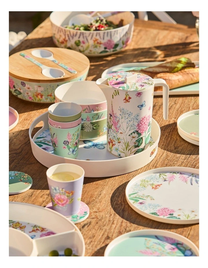 Botanica Melamine Round Serving Tray 35x5cm in Multi image 3