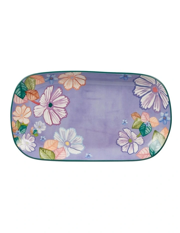 Poppy Love Oblong Platter 40x22.5cm Gift Boxed in Purple image 1