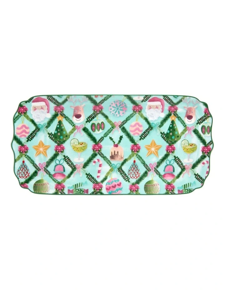 Tis The Season Oblong Platter Gift Boxed 30.5x15cm in Multi image 1
