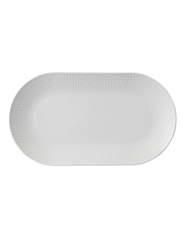 Oblong Oval Platter 30x17cm in White image 1