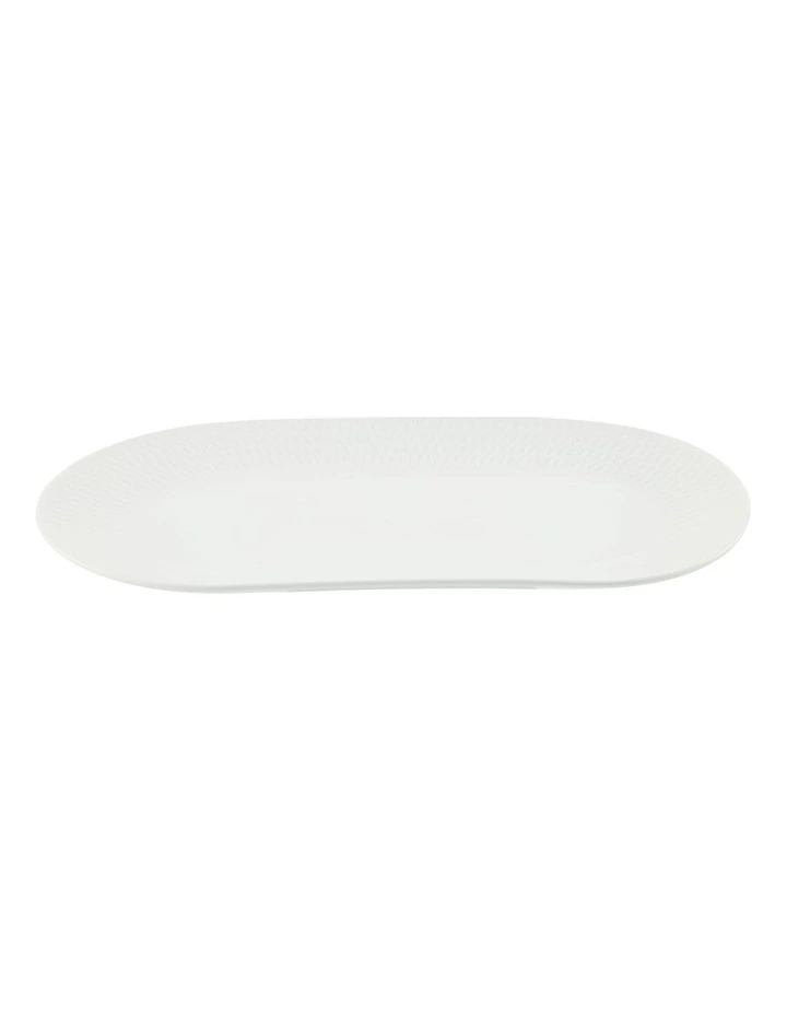 Oblong Oval Platter 30x17cm in White image 2