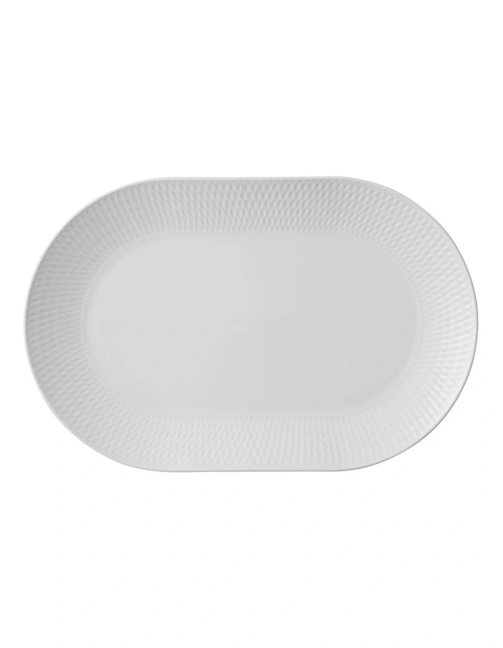 Oblong Oval Platter 38x25cm in White image 1