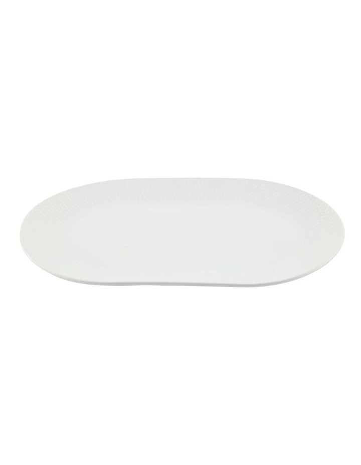 Oblong Oval Platter 38x25cm in White image 2