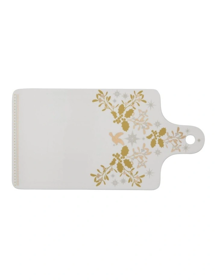 Christmas Cheese Paddle & Knife Set in White image 2