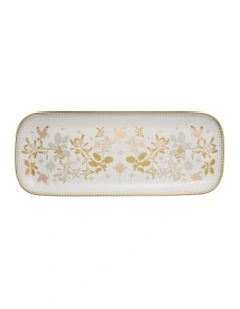 Christmas Oblong Platter 41x17cm in White