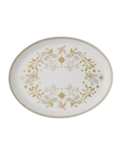 White Christmas Oval Platter 25.5x20cm Gift Boxed