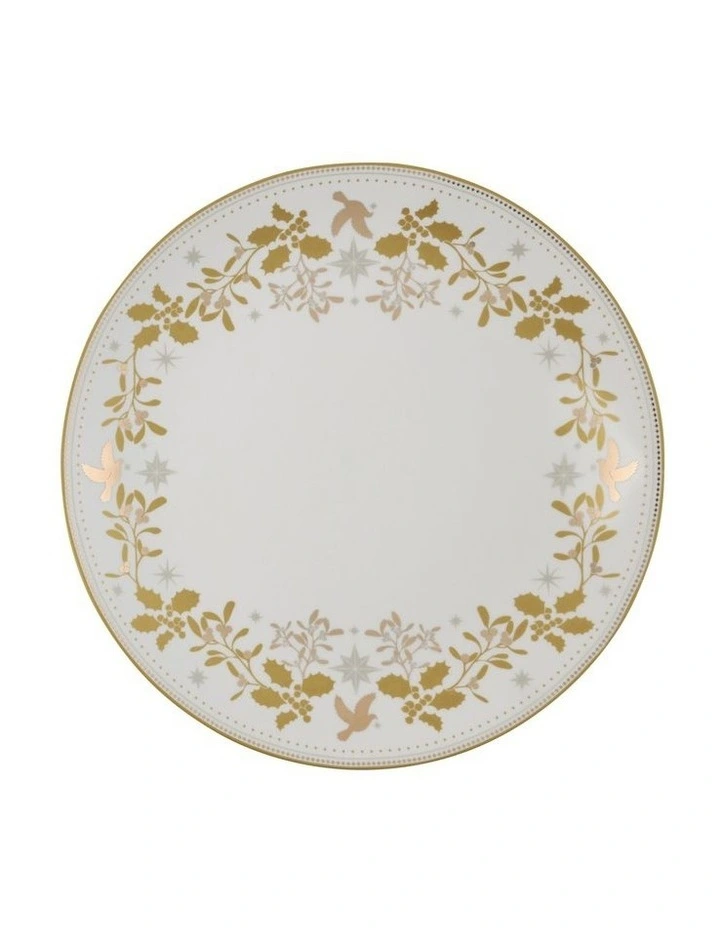 Christmas Round Platter 33cm in White image 1