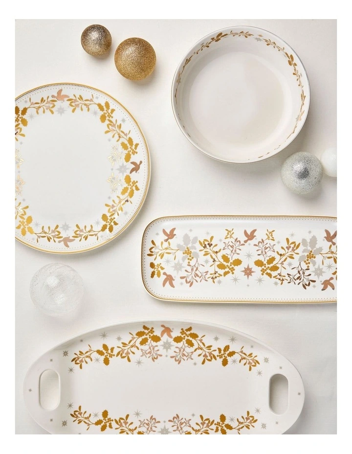 Christmas Round Platter 33cm in White image 3