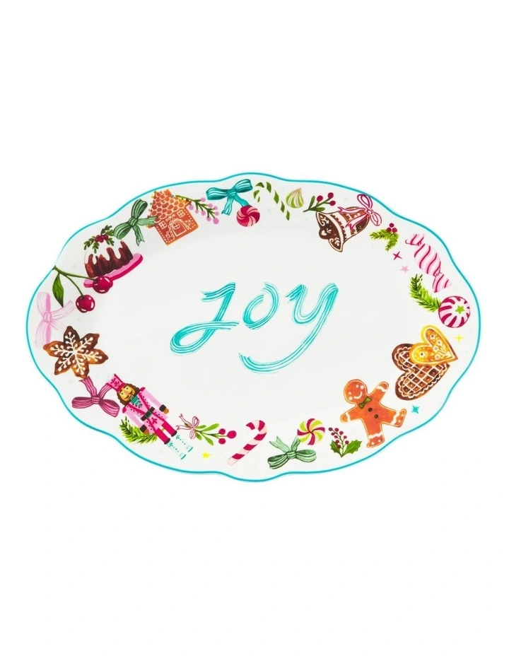 Fa la la Oval Platter 30.5x21cm Gift Boxed image 1