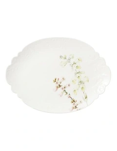 Royal Botanic Gardens Foxglove Scallop Oval Platter 37x23cm Gift Boxed