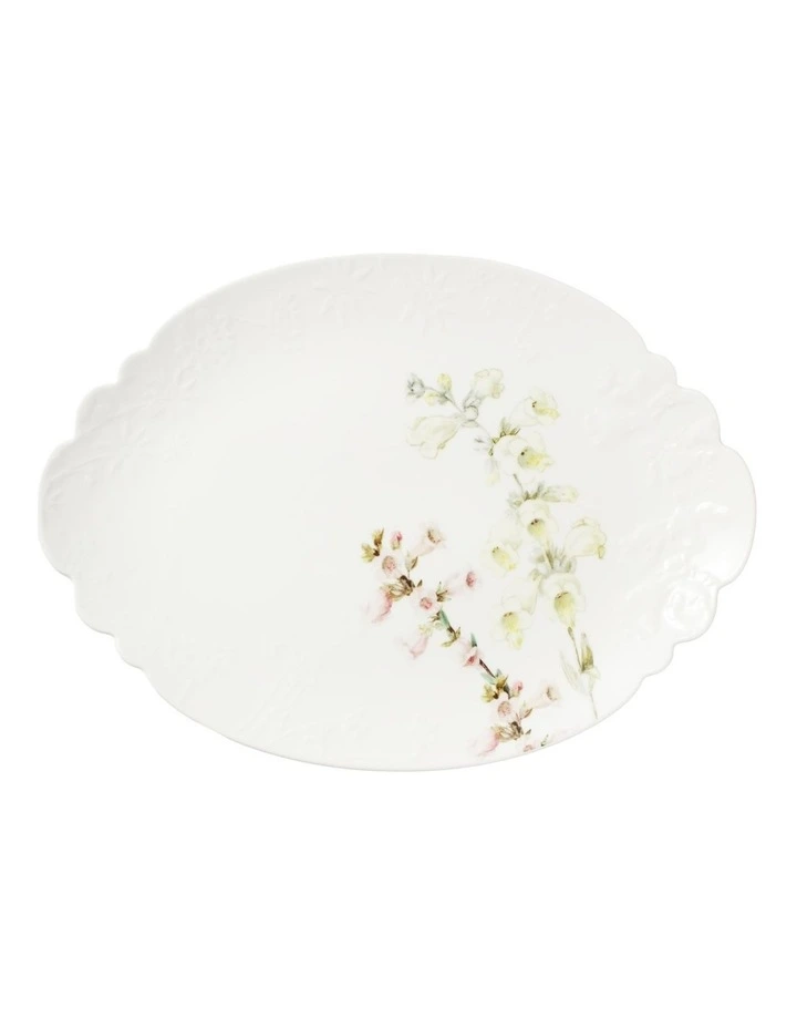 Royal Botanic Gardens Foxglove Scallop Oval Platter 37x23cm Gift Boxed image 1