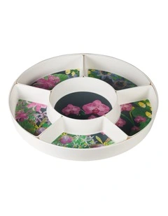 Tropical Twilight Melamine 7 Piece Divided Platter Set Gift Boxed