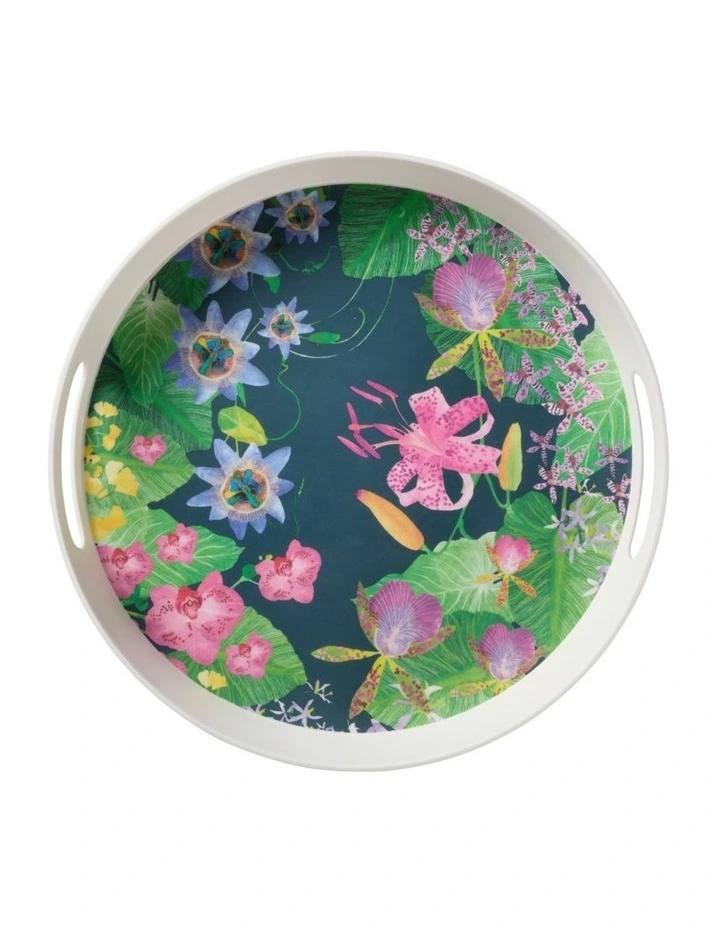 Tropical Twilight Melamine Round Serving Tray 35x5cm image 3