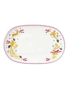White Christmas 2026 Oblong Platter 36.5x23cm Gift Boxed