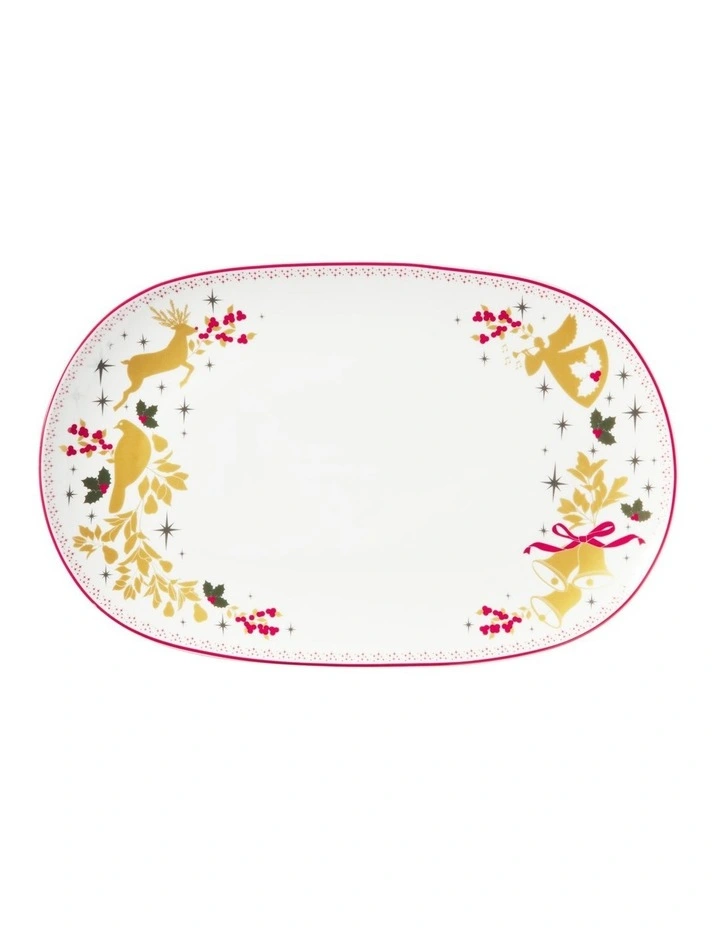 White Christmas 2026 Oblong Platter 36.5x23cm Gift Boxed image 1