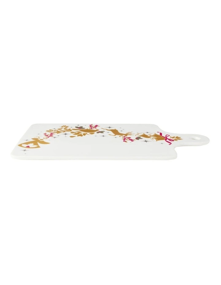 White Christmas 2026 Cheese Paddle & Knife Set Gift Boxed image 2