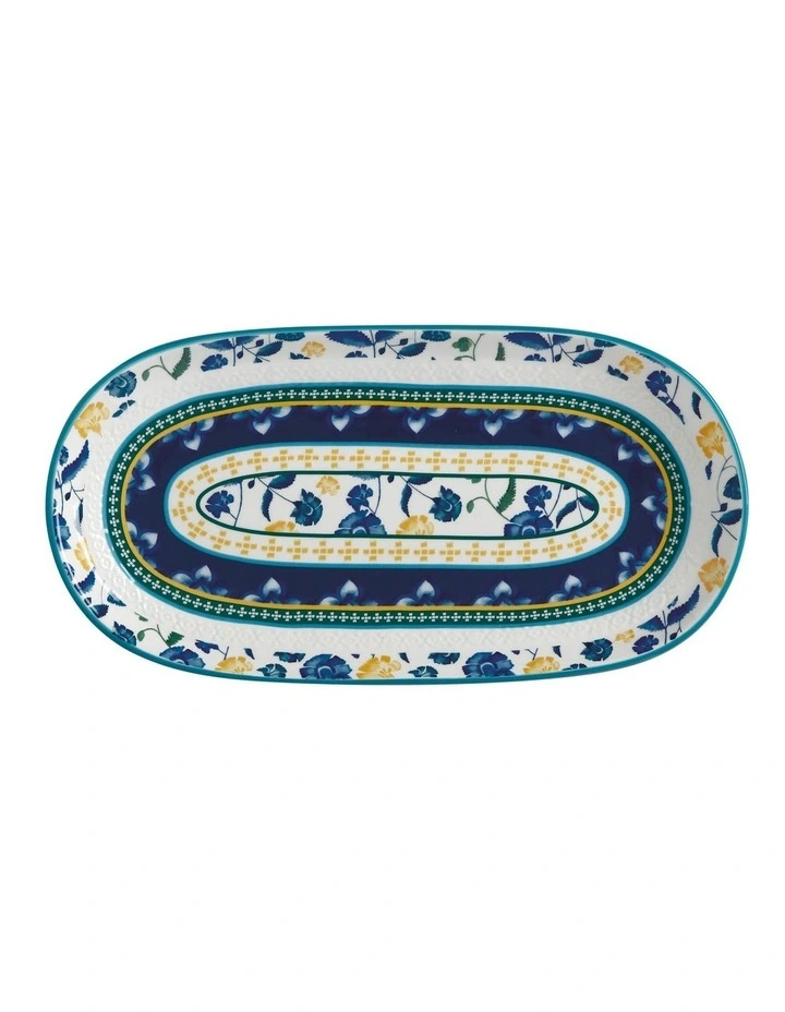 Rhapsody Oblong Platter 33x17cm Gift Boxed in Blue image 1