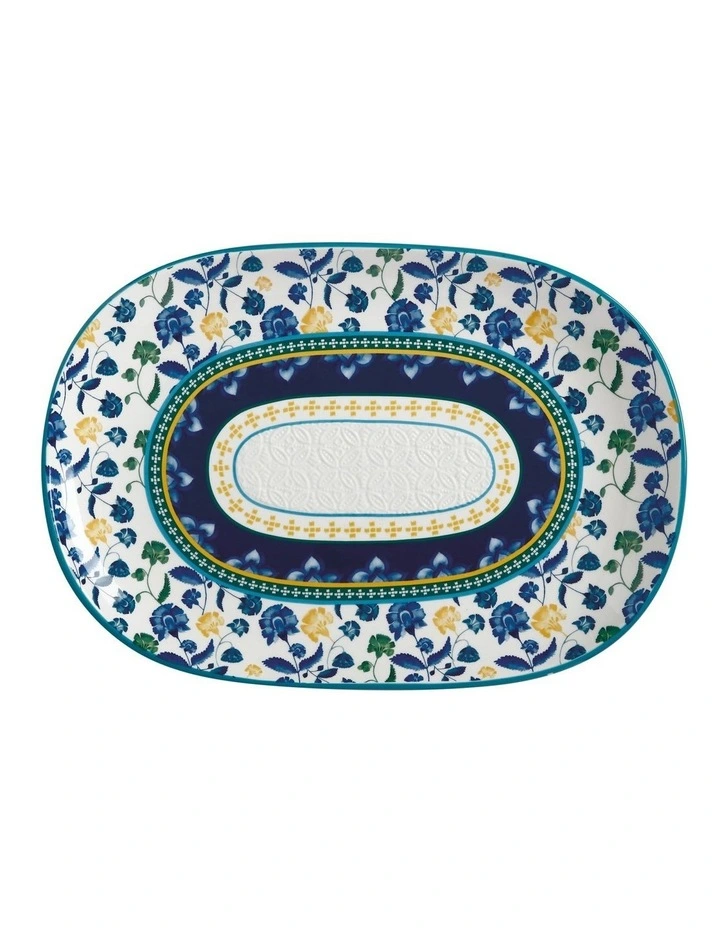 Rhapsody Oblong Platter 40x28cm Gift Boxed in Blue image 1