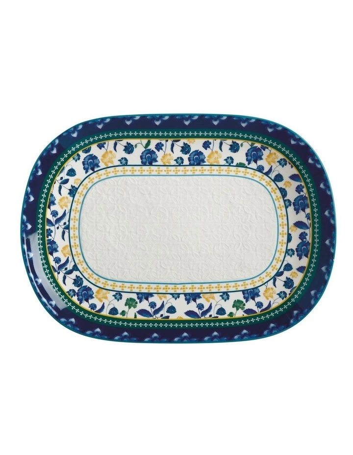 Rhapsody Oblong Platter 45x33cm Gift Boxed in Blue image 1