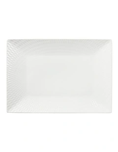 White Basics Diamonds Rectangular Platter 25x18cm in White