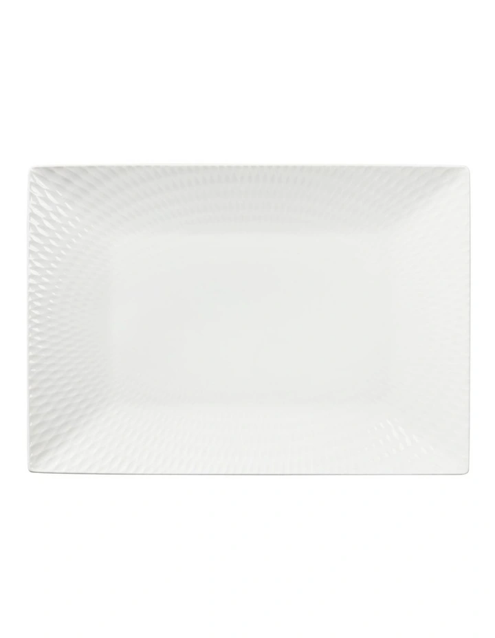 White Basics Diamonds Rectangular Platter 25x18cm in White image 1