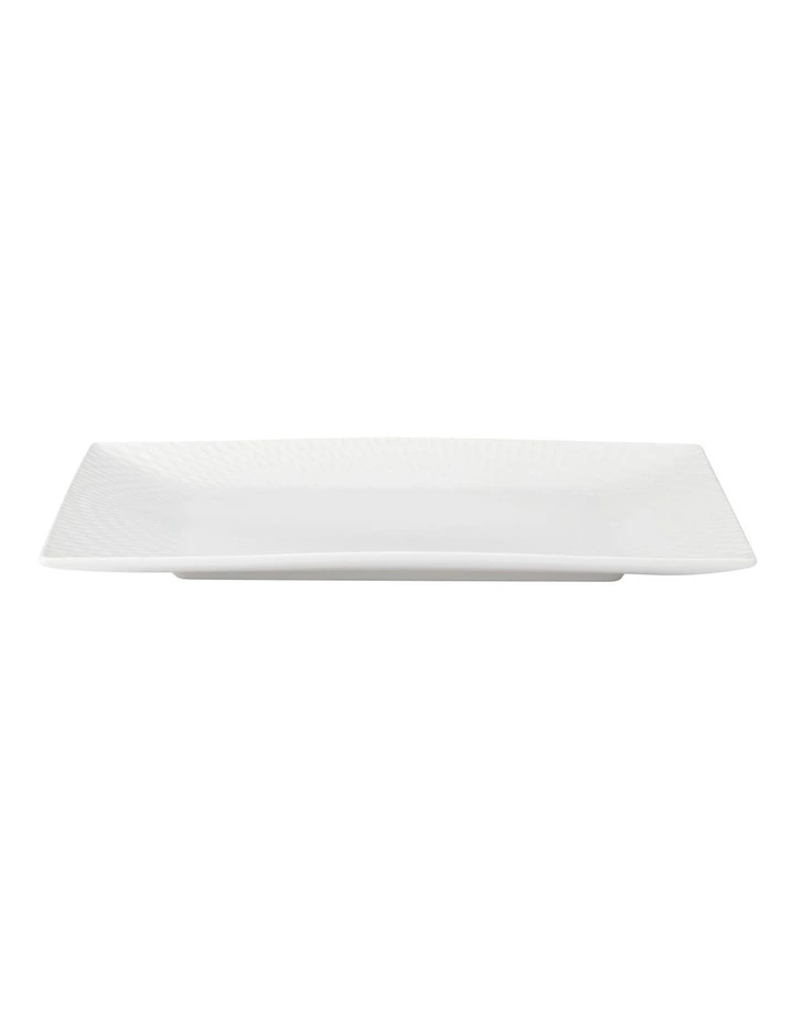 White Basics Diamonds Rectangular Platter 25x18cm in White image 2