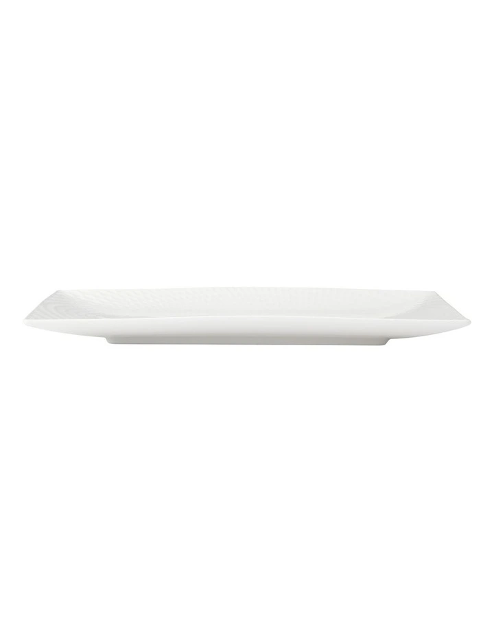 White Basics Diamonds Rectangular Platter 25x18cm in White image 3