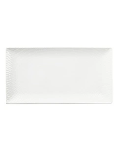 White Basics Diamonds Rectangular Platter 35x19cm in White