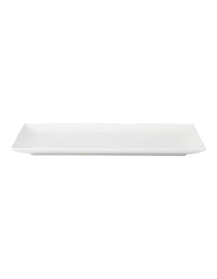 White Basics Diamonds Rectangular Platter 35x19cm in White image 2