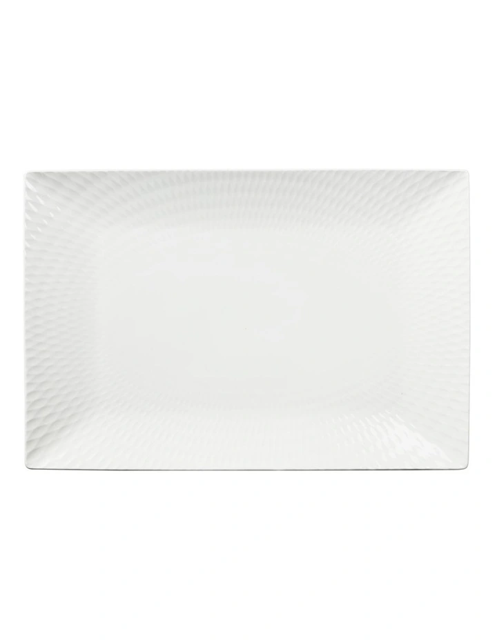 White Basics Diamonds Rectangular Platter 36x25cm in White image 1