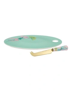 Cherish Cheese Board and Knife Set in Green