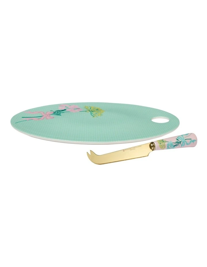 Cherish Cheese Board and Knife Set in Green image 1