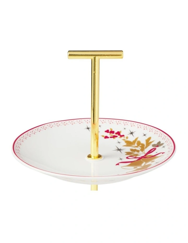 White Christmas 2026 2 Tiered Cake Stand 15/19x22cm Gift Boxed image 2