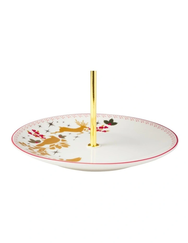 White Christmas 2026 2 Tiered Cake Stand 15/19x22cm Gift Boxed image 3