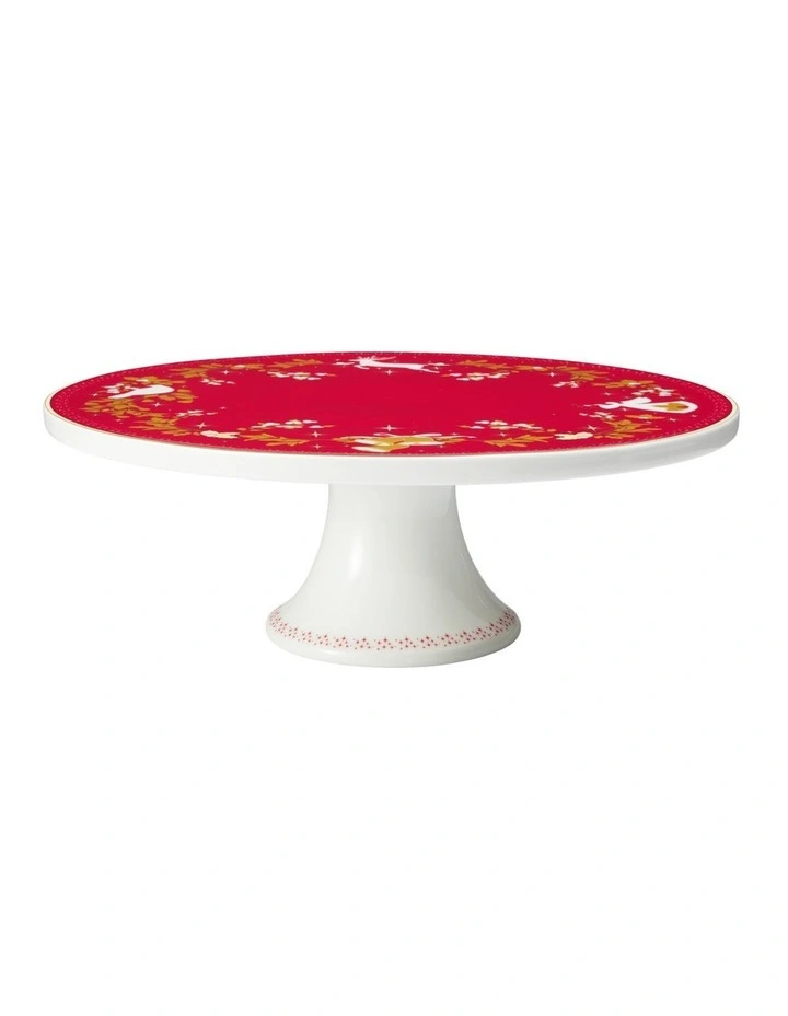 White Christmas 2026 Footed Cake Stand 28cm Gift Boxed image 1