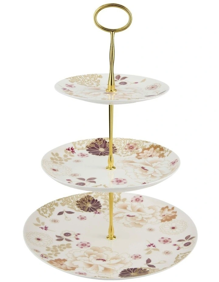 Kimono 3 Tiered Cake Stand in White image 1