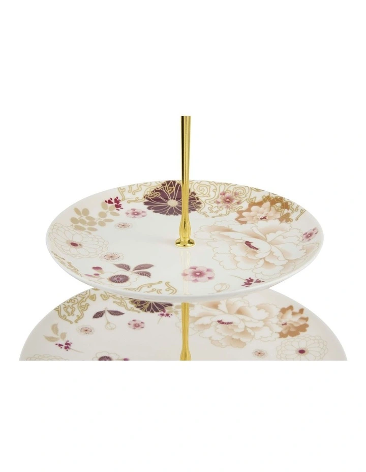 Kimono 3 Tiered Cake Stand in White image 3