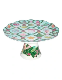 Tis The Season Footed Cake Stand Gift Boxed 28cm in Multi