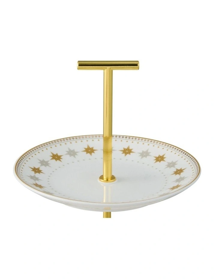 Christmas 2 Tiered Cake Stand 15/19x22cm in White image 2