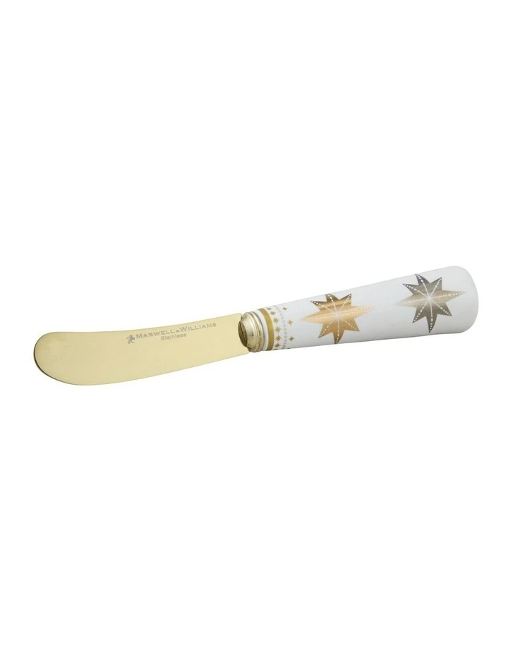 Christmas Spreader And Cheese Knife Set in White image 3