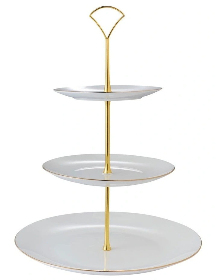 3 Tiered Cake Stand in Gold image 1
