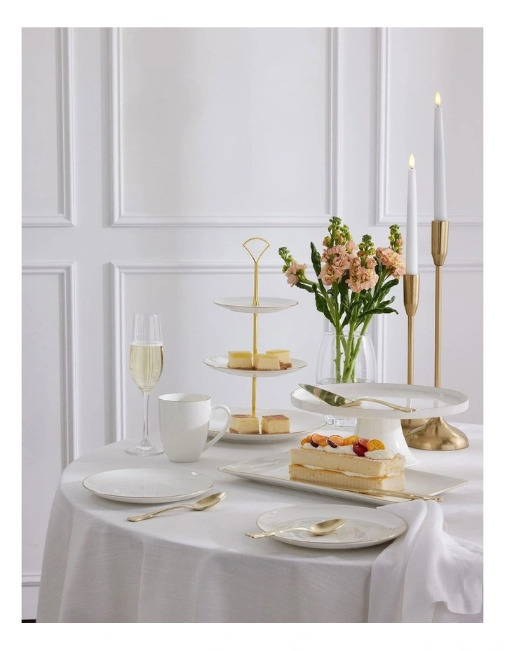 Footed Cake Stand 30cm in White image 3