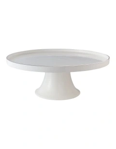 White Platinum Footed Cake Stand 30cm Gift Boxed in Silver