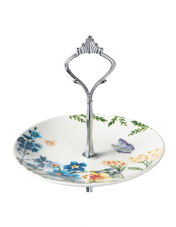 Fluttering Meadow 2 Tiered Cake Stand 15&19cm Gift Boxed image 2