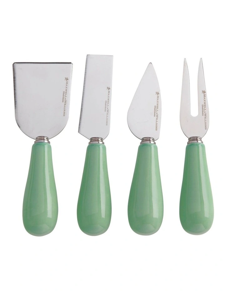 Mezze Cheese Knife Set 4 Pieces Gift Boxed in Green image 1