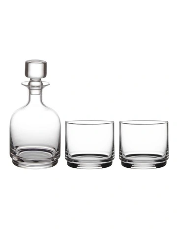 Diamante Stacked Decanter Set 3 Piece in Clear