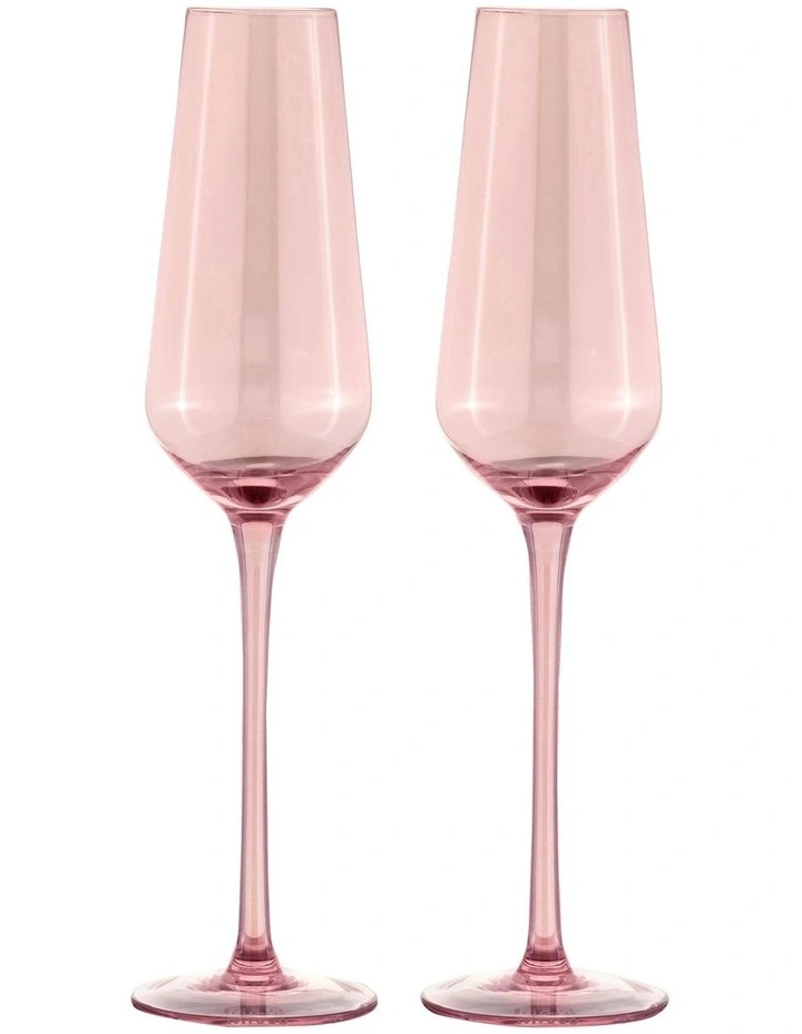 Glamour Flute 230ml Set of 2 in Pink image 1