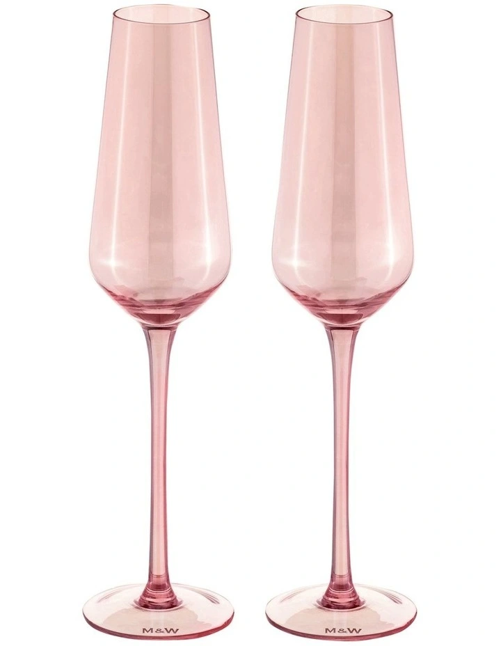 Glamour Flute 230ml Set of 2 in Pink image 2
