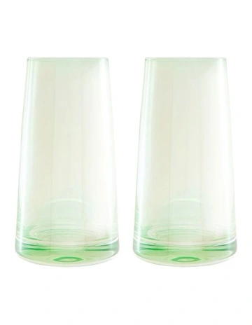Glamour Highball Glass 480ml Set of 2 Gift Boxed in Green